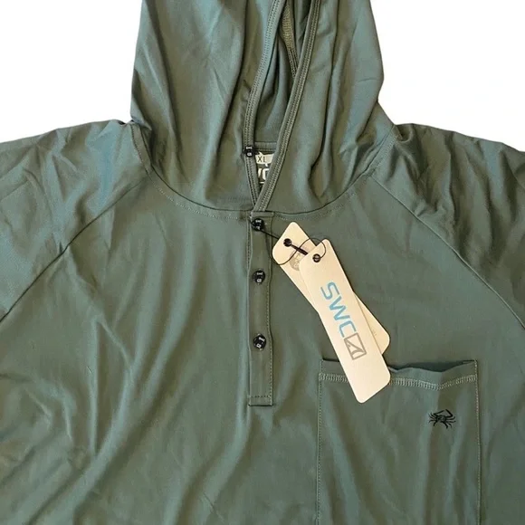 SKINNY WATER CULTURE - SWC - Hawksbill Hoodie  in Green (Rare Color) - Picture 8 of 16